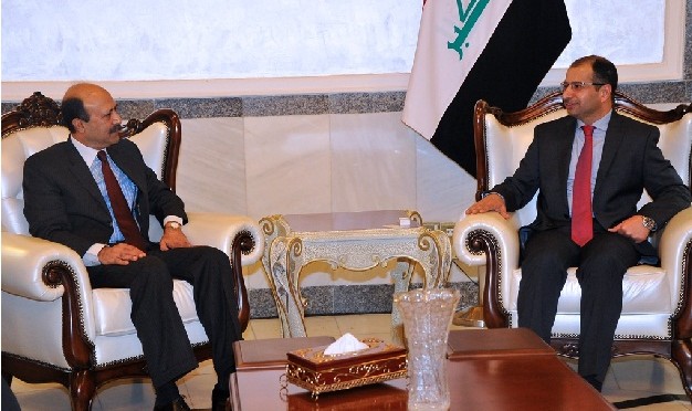 السيد الرئيس مع السفير الباكستاني في العراق محمد افتخار انجم 30-9-2014