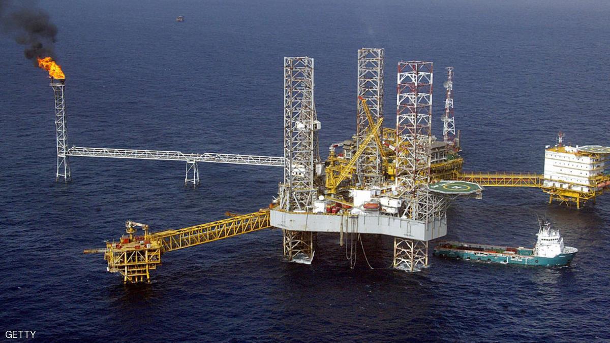 View of a Total Nigeria offshore oil and